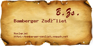Bamberger Zsüliet névjegykártya